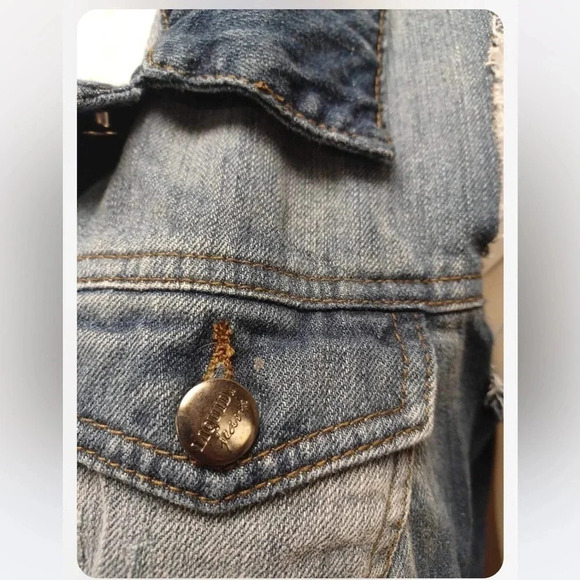 Liquid X Vest Dem Cropped Sleeveless  Vest Jacket Size Large - Picture 6 of 9